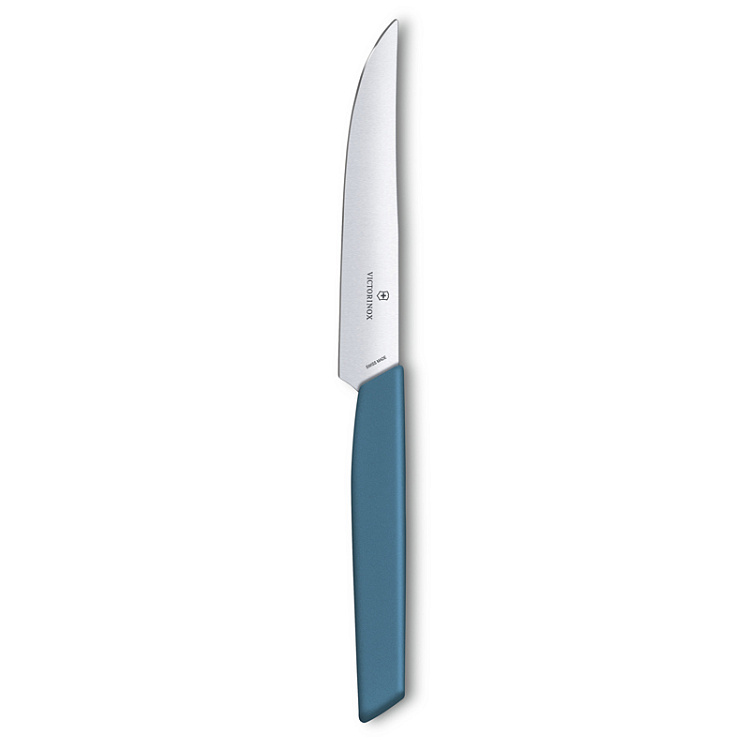 Нож для стейка VICTORINOX Swiss Modern, лезвие 12 см с прямой кромкой, васильково-синий
