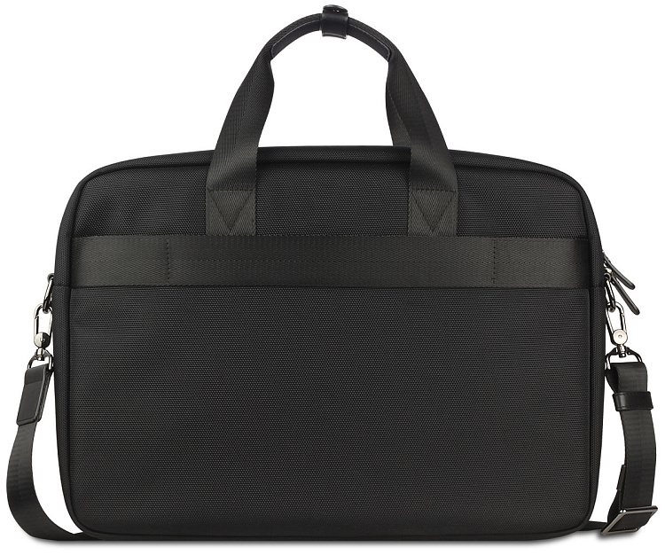 Портфель мужской BUGATTI Nero 15'', чёрный, нейлон 1680D/кожа, 42х10х30 см