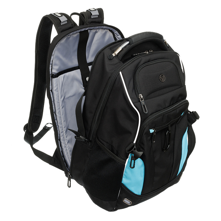 Рюкзак TORBER XPLOR с отделением для ноутбука 15", чёрный, полиэстер 900D, 34x22x46 см, 34л