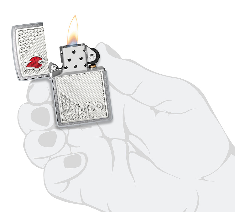 Зажигалка ZIPPO Classic с покрытием Brushed Chrome, латунь/сталь, серебристая, 38x13x57 мм