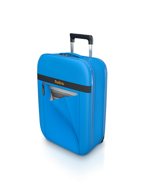 Чемодан складной Rollink Aura 55x40x20 см, 2 колеса, синий
