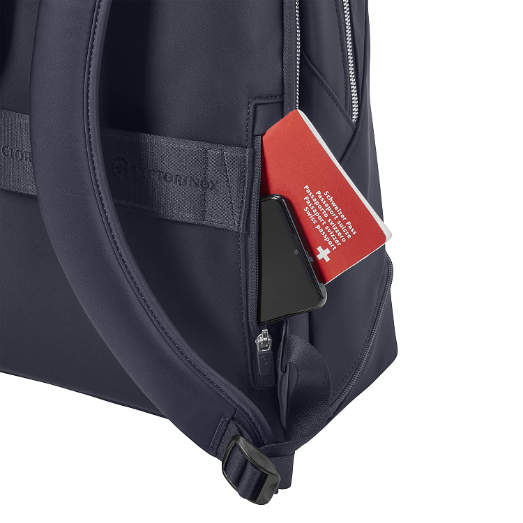 Рюкзак VICTORINOX Victoria Signature Deluxe Backpack, синий, нейлон/кожа, 32x18x39 см