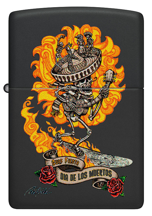 Зажигалка ZIPPO Rick Rietveld с покрытием Black Matte, латунь/сталь, черная, матовая, 38x13x57 мм