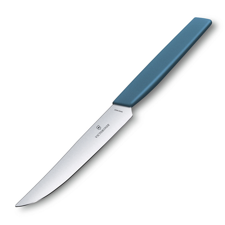 Нож для стейка VICTORINOX Swiss Modern, лезвие 12 см с прямой кромкой, васильково-синий