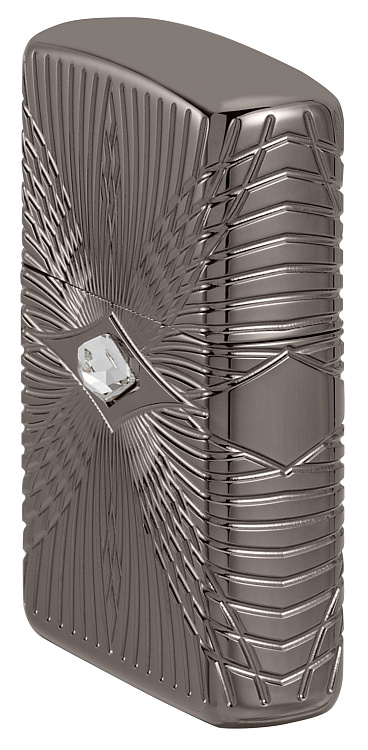 Зажигалка ZIPPO Armor® с покрытием Black Ice®, латунь/сталь, чёрная, 38x13x57 мм