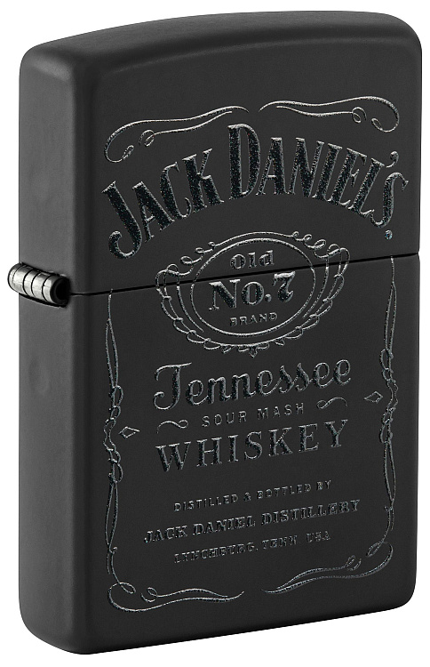 Набор ZIPPO Jack Daniels®: зажигалка с покрытием Black Matte и кожаный чехол в подарочной коробке
