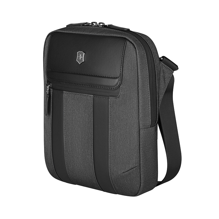 Сумка через плечо VICTORINOX Architecture Urban 2 Crossbody Bag,серый, полиэстер/кожа, 9x22x28 см,6л