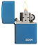 Зажигалка ZIPPO Classic с покрытием Sapphire™, с лого, латунь/сталь, синяя, глянцевая, 38x13x57 мм
