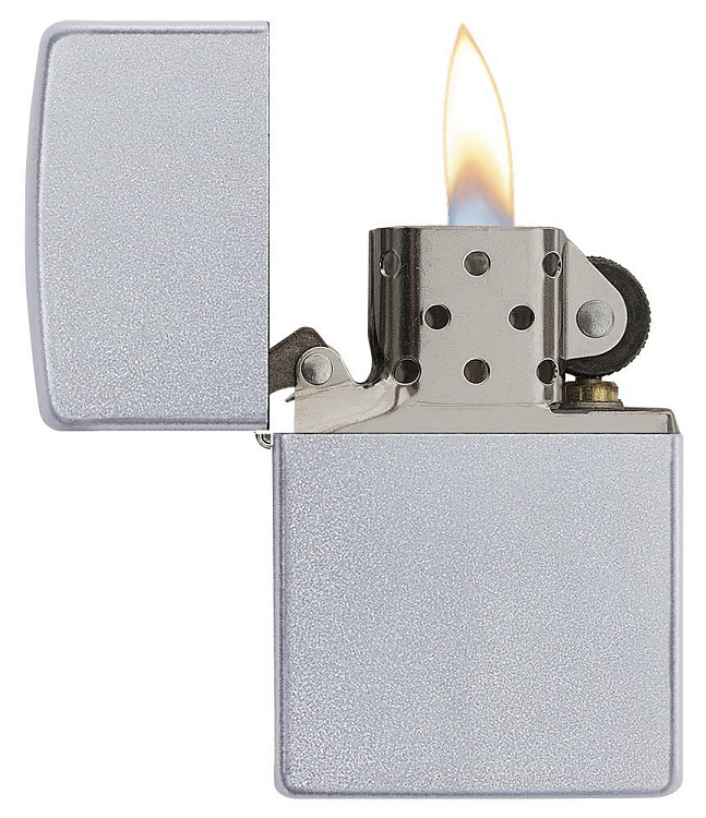 Зажигалка ZIPPO Classic с покрытием Satin Chrome™, латунь/сталь, серебристая, матовая, 38x13x57мм