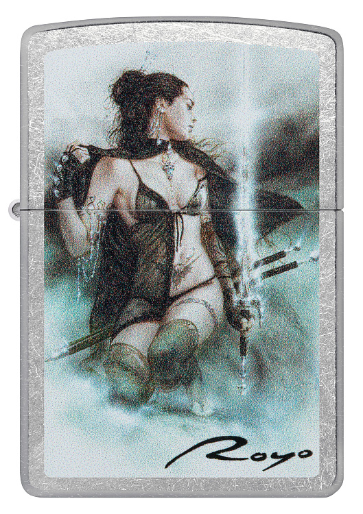 Зажигалка ZIPPO Luis Royo с покрытием Street Chrome, латунь/сталь, серебристая, 38x13x57 мм