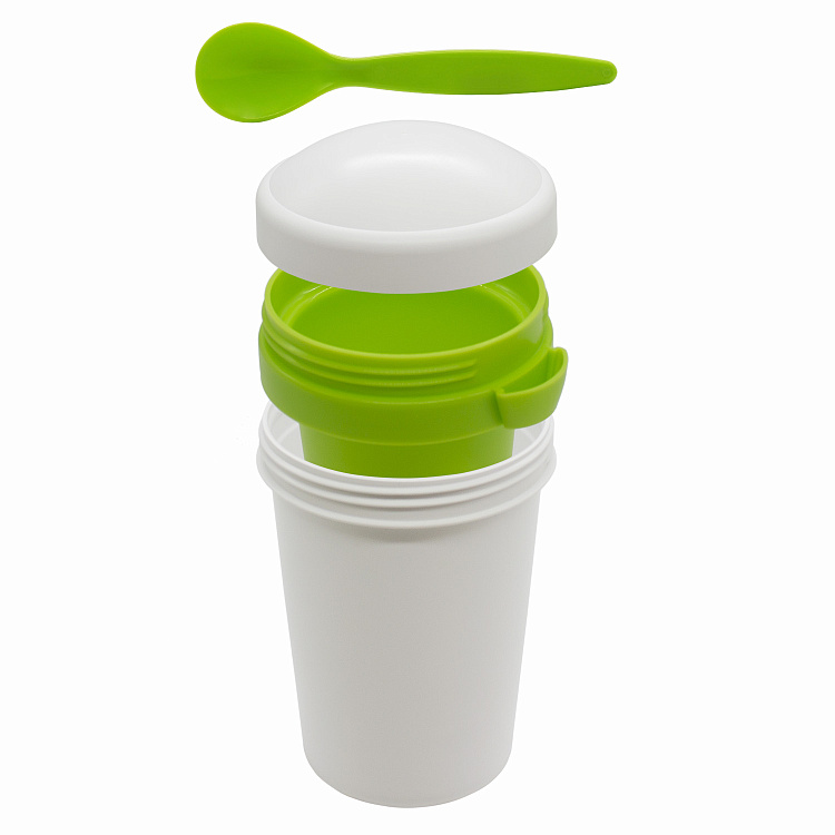 Ланч-бокс Cereal to go Green Line с ложкой
