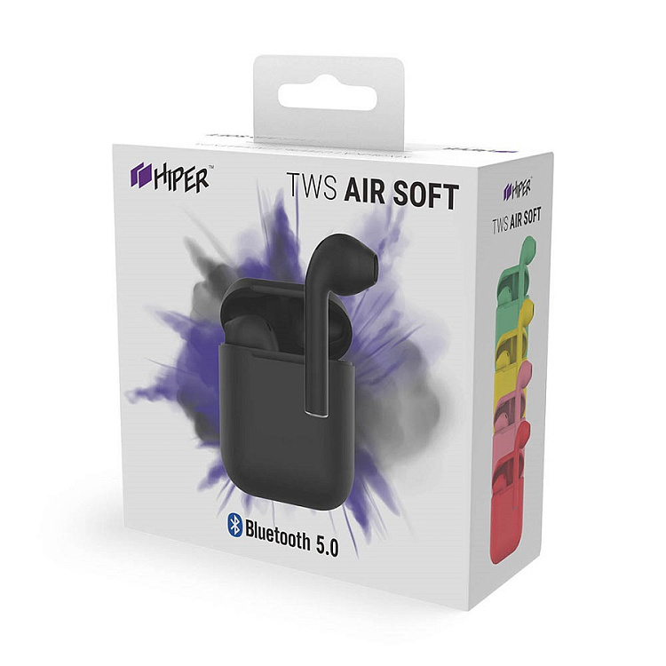 Наушники беспроводные с зарядным боксом TWS AIR SOFT, цвет желтый 