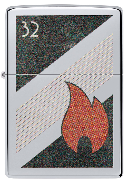 Зажигалка ZIPPO Vintage с покрытием High Polish Chrome, латунь/сталь, серебристая, 38x13x57 мм