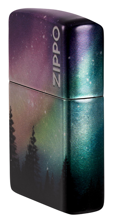 Зажигалка ZIPPO Colorful Sky с покрытием 540 Tumbled Chrome, латунь/сталь, разноцветная, 38x13x57 мм
