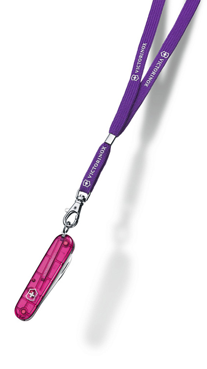 Шнурок на шею VICTORINOX, с карабином, фиолетовый, полиэстер / цинковый сплав