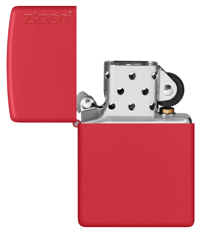 Зажигалка ZIPPO Classic с покрытием Red Matte, латунь/сталь, красная, матовая, 38x13x57 мм