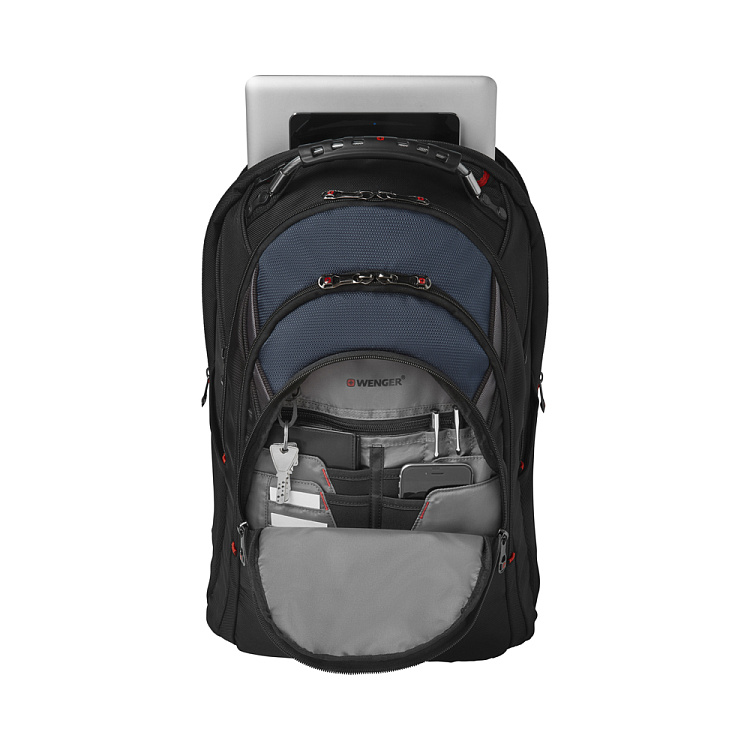 Рюкзак WENGER Ibex 17", черный/синий, полиэстер/ПВХ, 37 x 26 x 47 см, 23 л