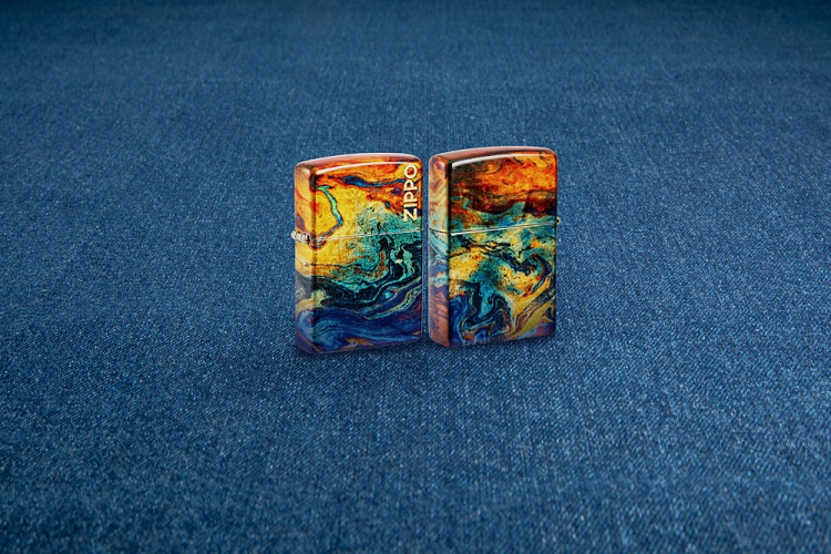 Зажигалка ZIPPO Classic с покрытием 540 Tumbled Brass, латунь/сталь, разноцветная, 38x13x57 мм