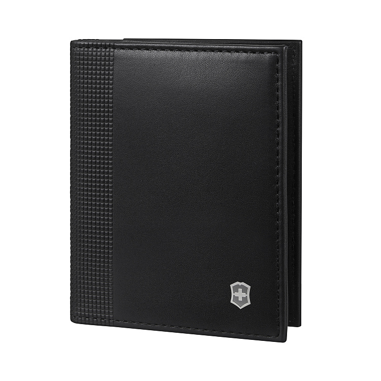 Визитница VICTORINOX Altius Alox с защитой от сканирования RFID, чёрная, натуральная кожа, 9x1x10 см
