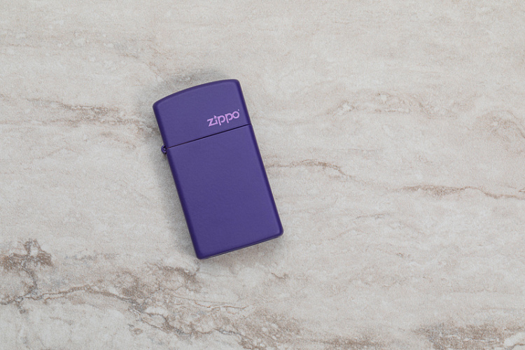 Зажигалка ZIPPO Slim® с покрытием Purple Matte, латунь/сталь, фиолетовая, матовая, 29x10x60 мм