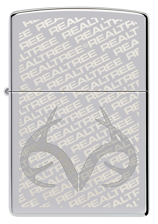 Зажигалка ZIPPO Reatree® с покрытием High Polish Chrome, латунь/сталь, серебристая, 38x13x57 мм