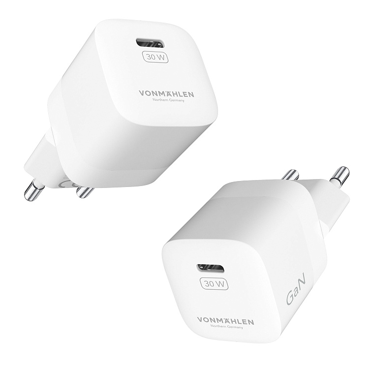 Зарядное устройство Unity GaN, 30 Вт, белое