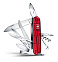 Нож перочинный VICTORINOX Huntsman, 91 мм, 15 функций, полупрозрачный красный