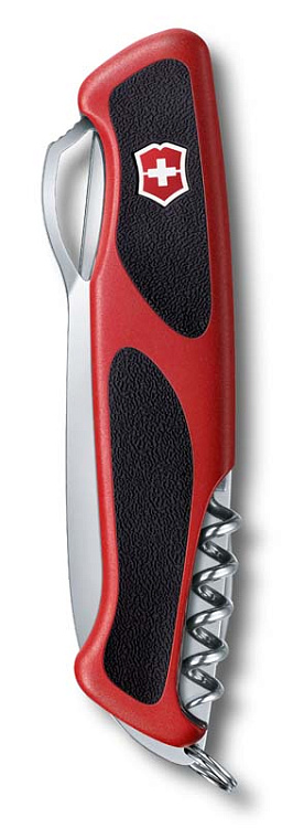 Нож перочинный VICTORINOX RangerGrip 79, 130 мм, 12 функций, с фиксатором лезвия, красный с чёрным