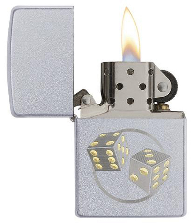 Зажигалка ZIPPO Classic с покрытием Satin Chrome™, латунь/сталь, серебристая, матовая, 38x13x57 мм