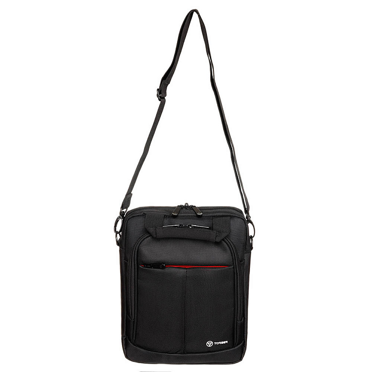 Сумка кросс-боди TORBER, черный, полиэстер, 28х22х6,5 см