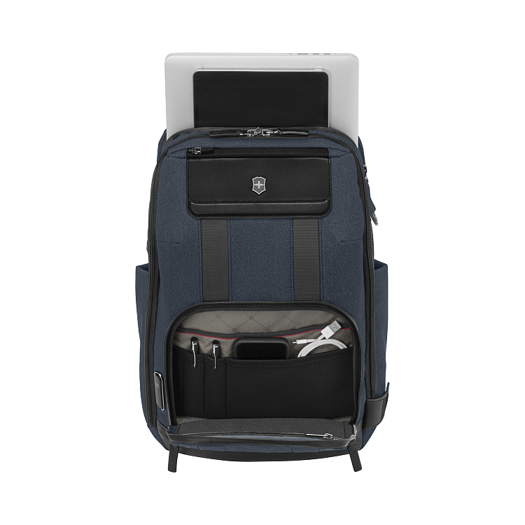 Рюкзак VICTORINOX Architecture Urban2 Deluxe Backpack 15”, синий, полиэстер/кожа, 31x23x46 см, 23 л