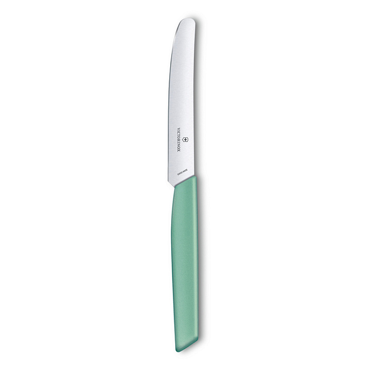 Нож столовый VICTORINOX Swiss Modern, лезвие 11 см с прямой кромкой, мятно-зелёный
