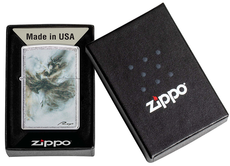 Зажигалка ZIPPO Luis Royo с покрытием Street Chrome, латунь/сталь, серебристая, 38x13x57 мм