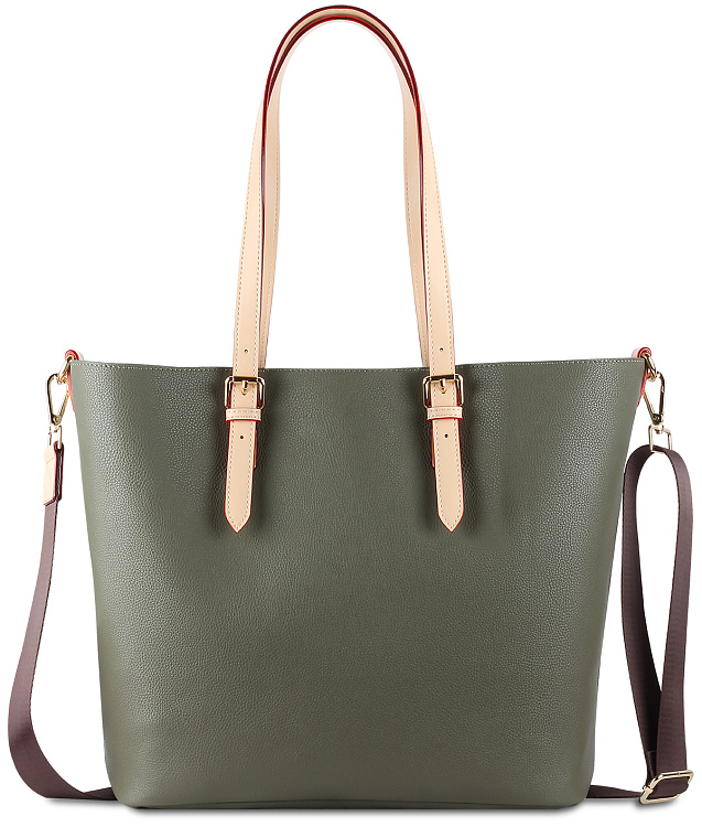 Сумка-шоппер BUGATTI Ella, оливковая, полиуретан, 47,5х12х32 см