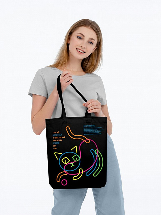 Холщовая сумка с термонаклейками «Собери кота»