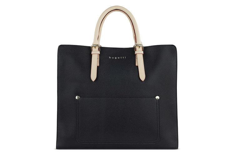 Сумка-шоппер BUGATTI Ella, черная , полиуретан, 37х12х31 см