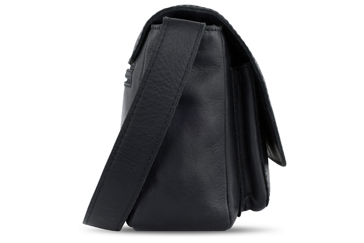 Сумка через плечо KLONDIKE RUSH «Monika», натуральная кожа в черном цвете, 20 х 15,5 х 8 см