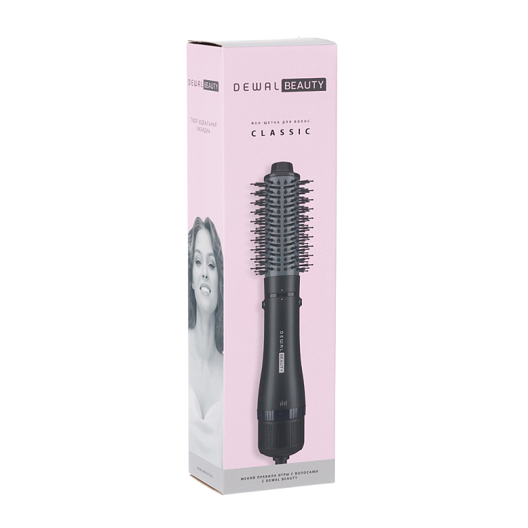 Фен-щетка DEWAL BEAUTY Classic, черная, 1000Вт, 1 насадка