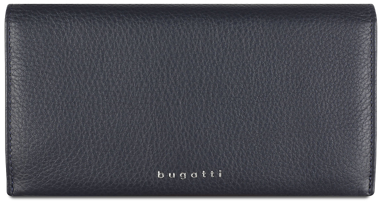 Кошелёк женский BUGATTI Lady Top, тёмно-синий, натуральная воловья кожа, 19,5х2х10 см