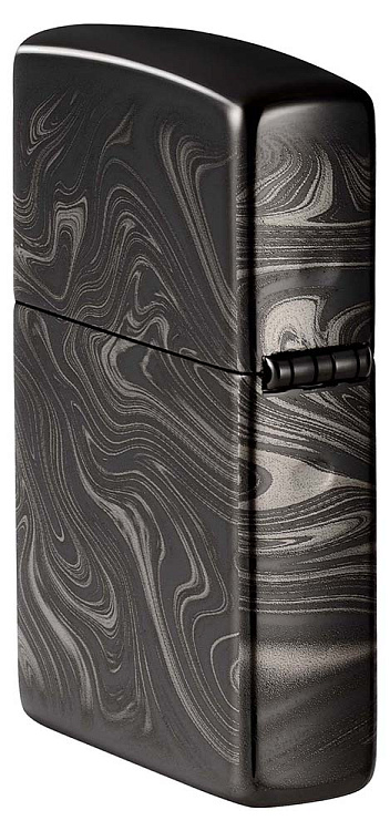 Зажигалка ZIPPO Marble Pattern с покрытием High Polish Black, латунь/сталь, чёрная, 38x13x57 мм