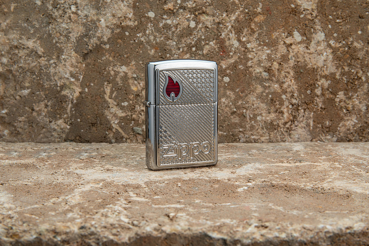Зажигалка ZIPPO Classic с покрытием Brushed Chrome, латунь/сталь, серебристая, 38x13x57 мм