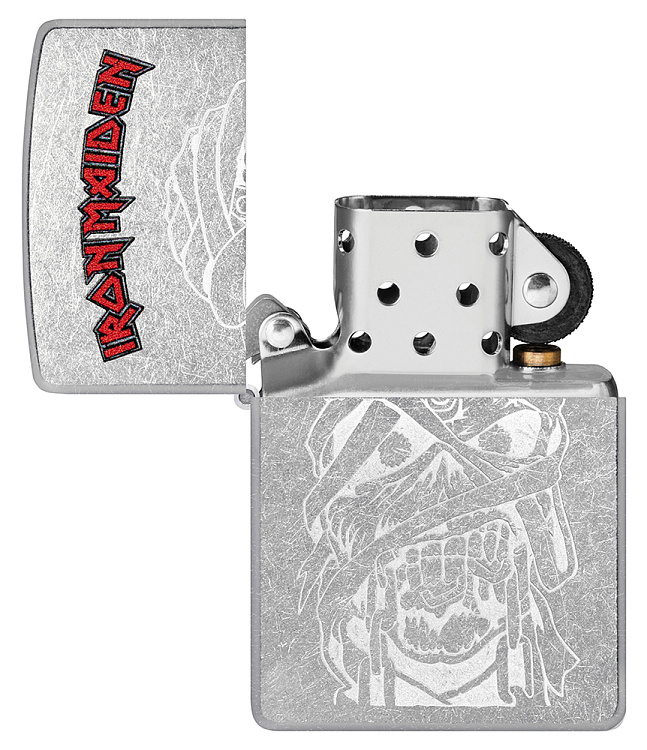Зажигалка ZIPPO Iron Maiden с покрытием Street Chrome, латунь/сталь, серебристая, 38x13x57 мм