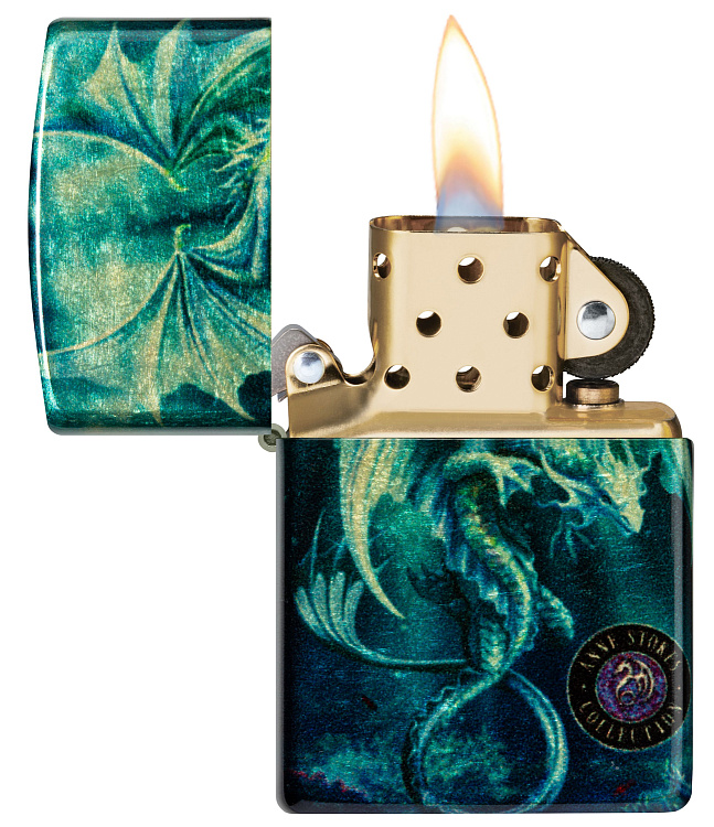 Зажигалка ZIPPO Anne Stokes с покрытием 540 Tumbled Brass, латунь/сталь, разноцветная, 38x13x57 мм
