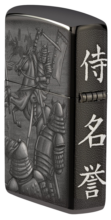 Зажигалка ZIPPO Knight Fight с покрытием High Polish Black, латунь/сталь, чёрная, 38x13x57 мм
