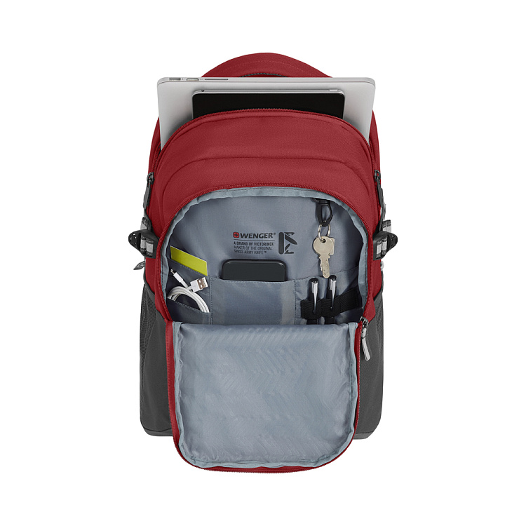 Рюкзак WENGER NEXT Ryde 16", красный/антрацит, переработанный ПЭТ/Полиэстер, 32х21х47 см, 26 л.