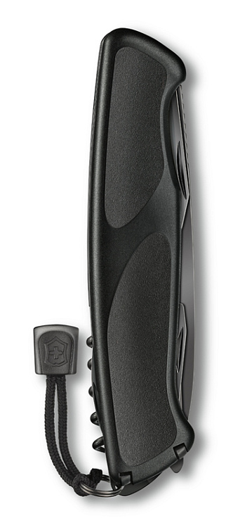 Нож перочинный VICTORINOX RangerGrip 55 Onyx Black, 130 мм, 12 функций, с фиксатором лезвия, чёрный