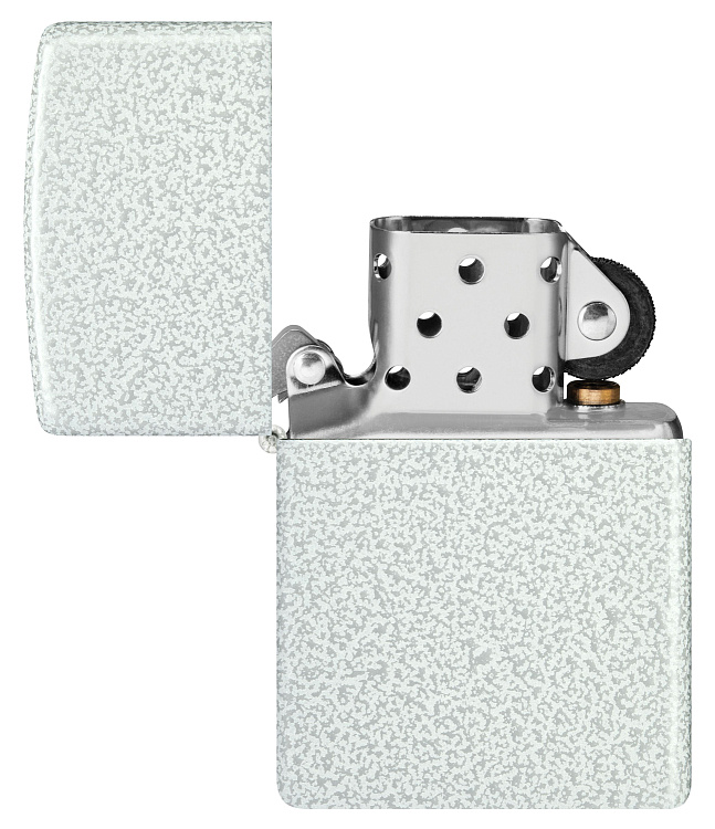 Зажигалка ZIPPO Classic с покрытием Glacier, латунь/сталь, белая, матовая, 38x13x57 мм