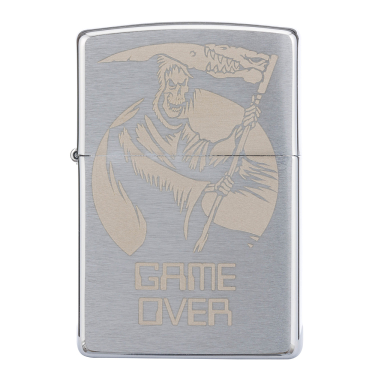 Зажигалка ZIPPO с покрытием Brushed Chrome, латунь/сталь,серебристая, 38x13x57 мм