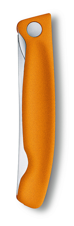 Нож для овощей VICTORINOX SwissClassic, складной, лезвие 11 см с волнистой кромкой, оранжевый