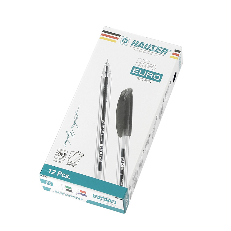 Гелевая ручка Hauser Euro Gel, пластик, цвет зеленый